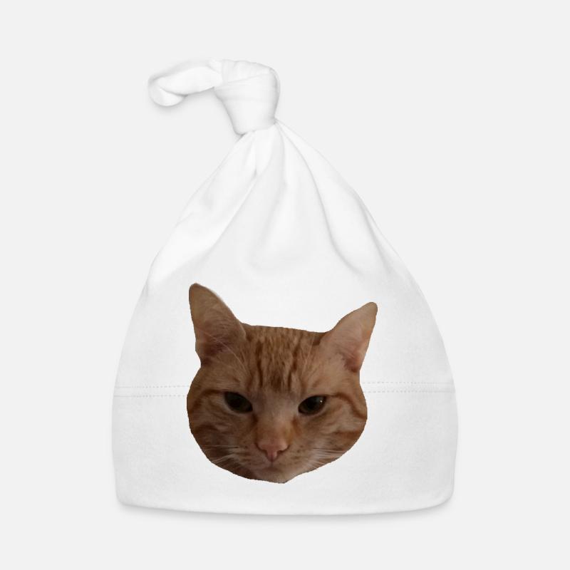 Cat's head red Organic Baby Cap