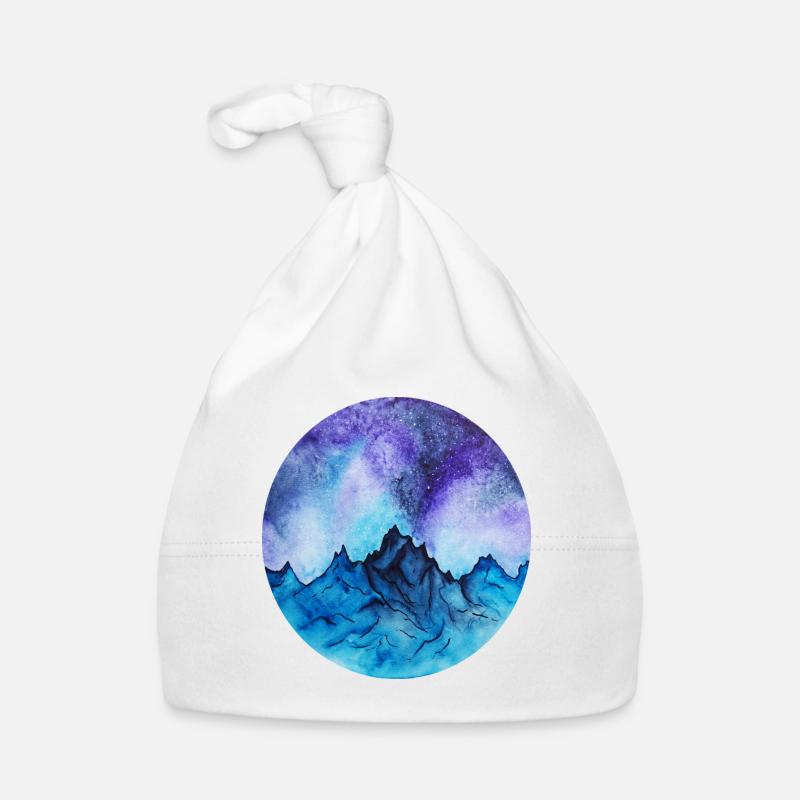mountains - Organic Baby Cap - white