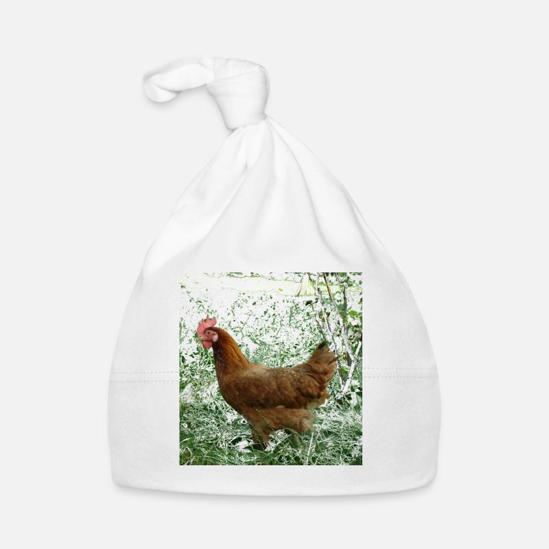 Huhn - Baby Bio-Mütze - Weiß