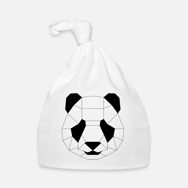 Panda noir - Bonnet bio Bébé - blanc