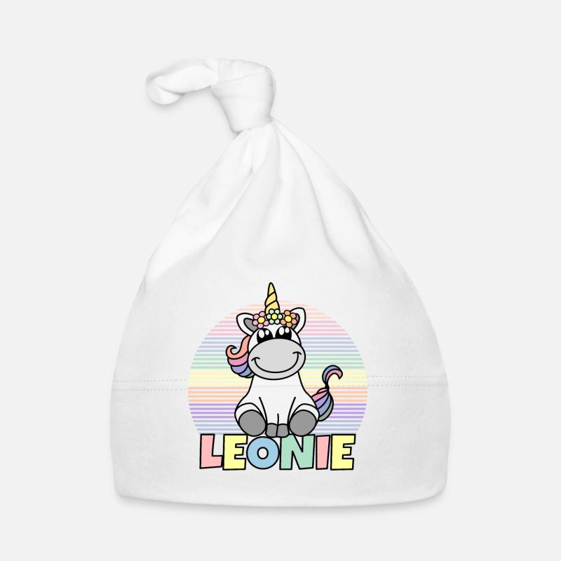 Leonie Nom de la licorne Bonnet bio Bébé