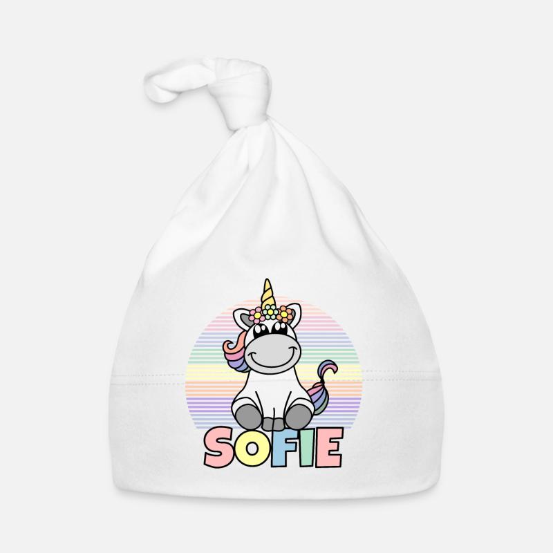 Nom de la licorne Sofie Bonnet bio Bébé