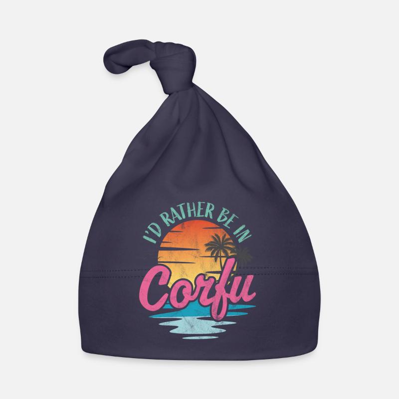 I'd rather be in Corfu Organic Baby Cap