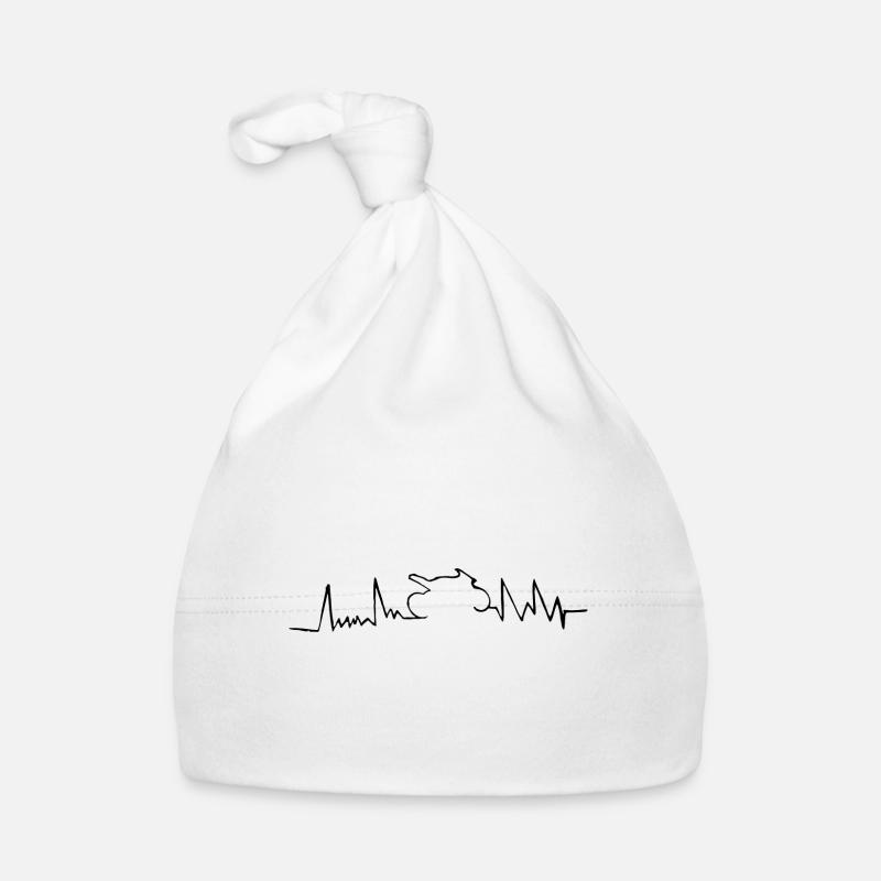 Motorcycle heartbeat line Organic Baby Cap