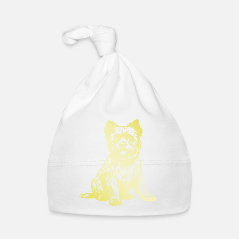 Yorkshire Terrier Hund Silhouette Baby Bio-Mütze