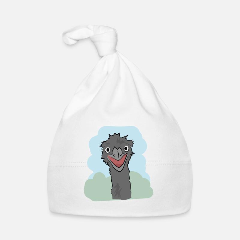 Conception d’illustration « Emu Kisses » Bonnet bio Bébé