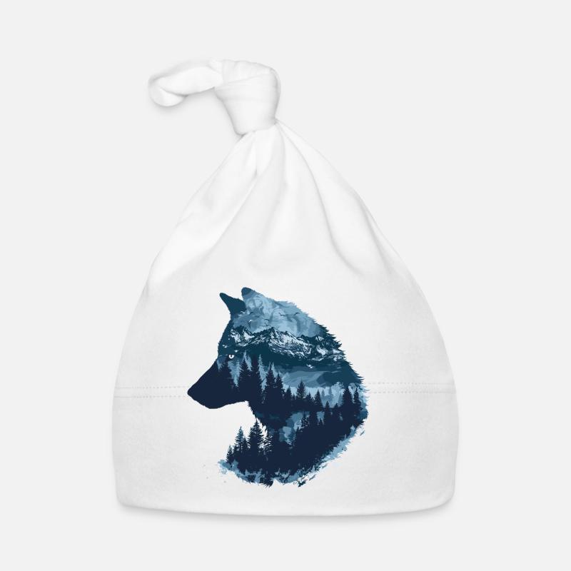 Wolf Wild Wölfe Wildnis Heulen Baby Bio-Mütze