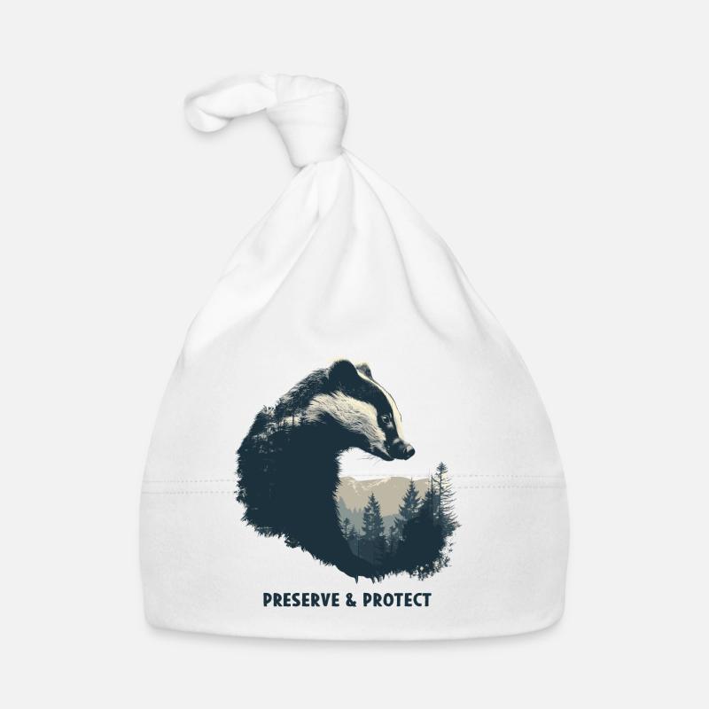 Preserve & Protect Badger Forest Nature Wilderness Animal Organic Baby Cap