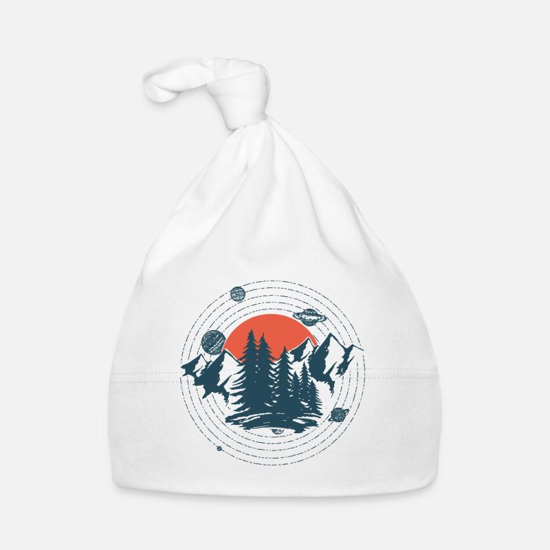 Planets And Mountains Graphic Organic Baby Cap