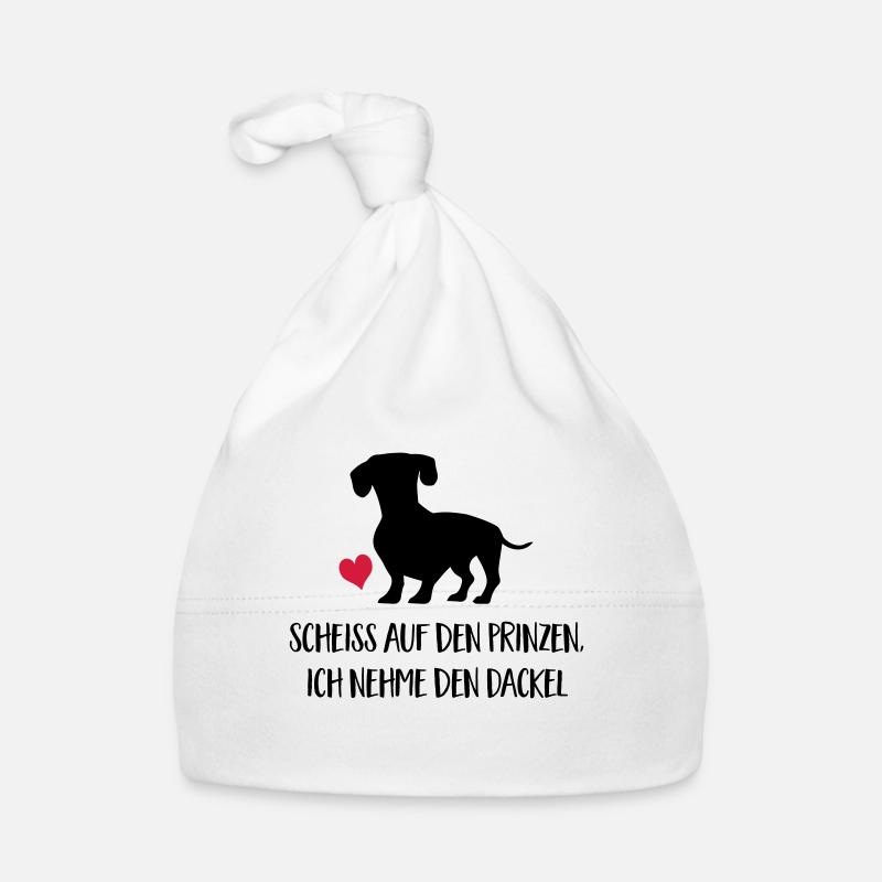 dackel - Baby Bio-Mütze - Weiß