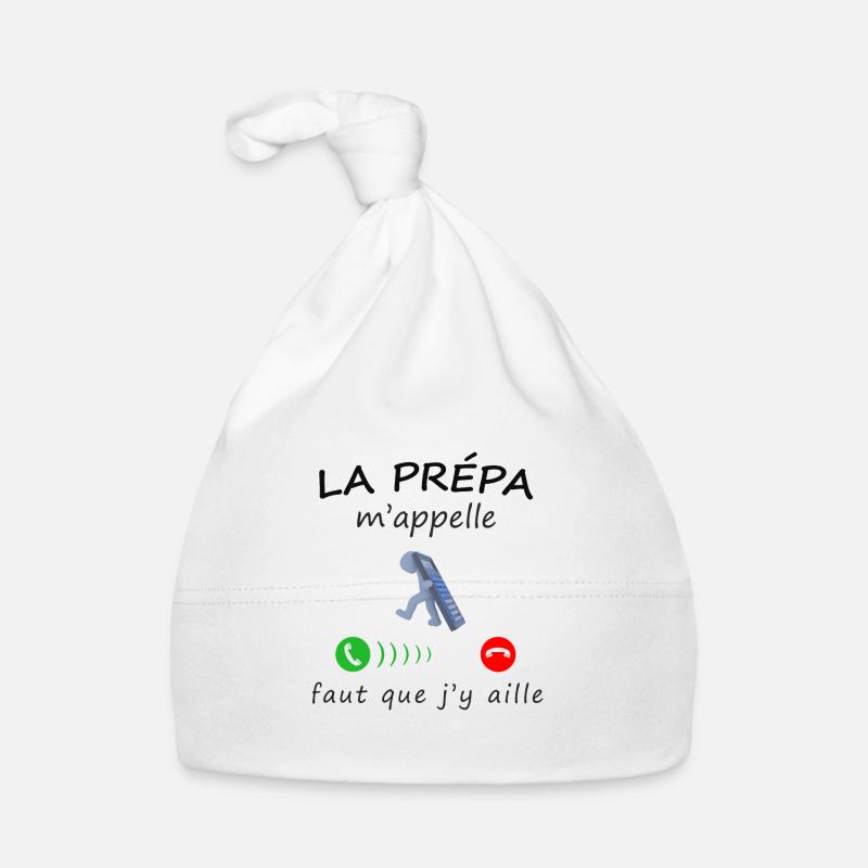 la prépa m'appelle de la collection "appel" - Bonnet bio Bébé - blanc