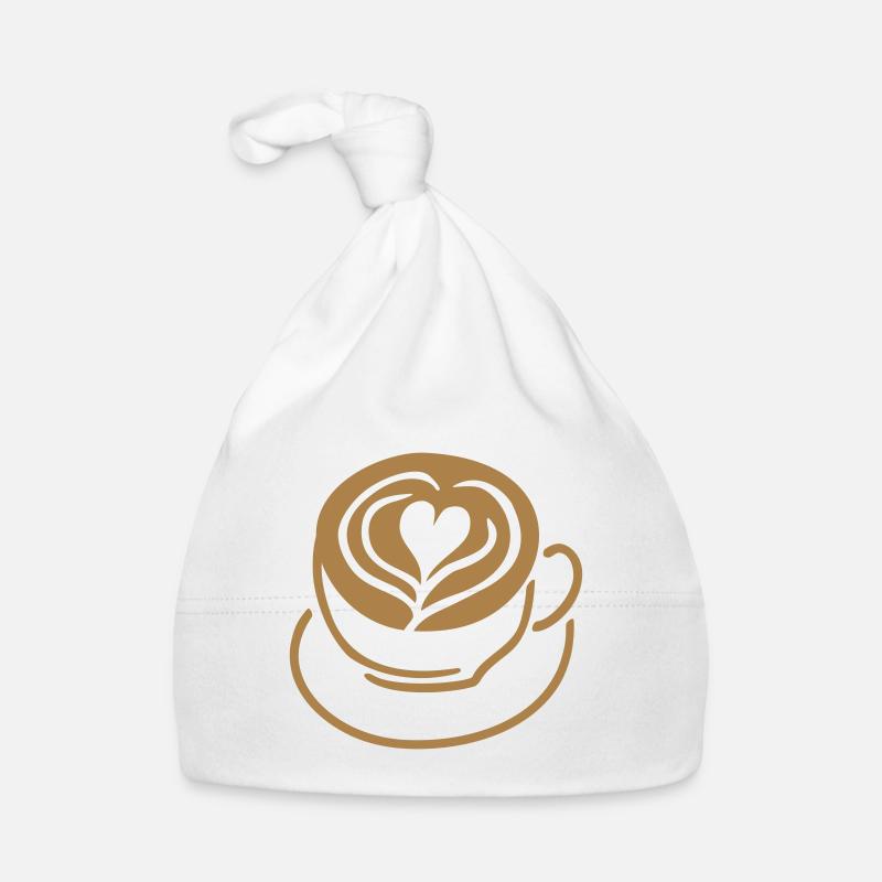 Cappuccino doux chaud de café de matin avec l’amour. - Bonnet bio Bébé - blanc