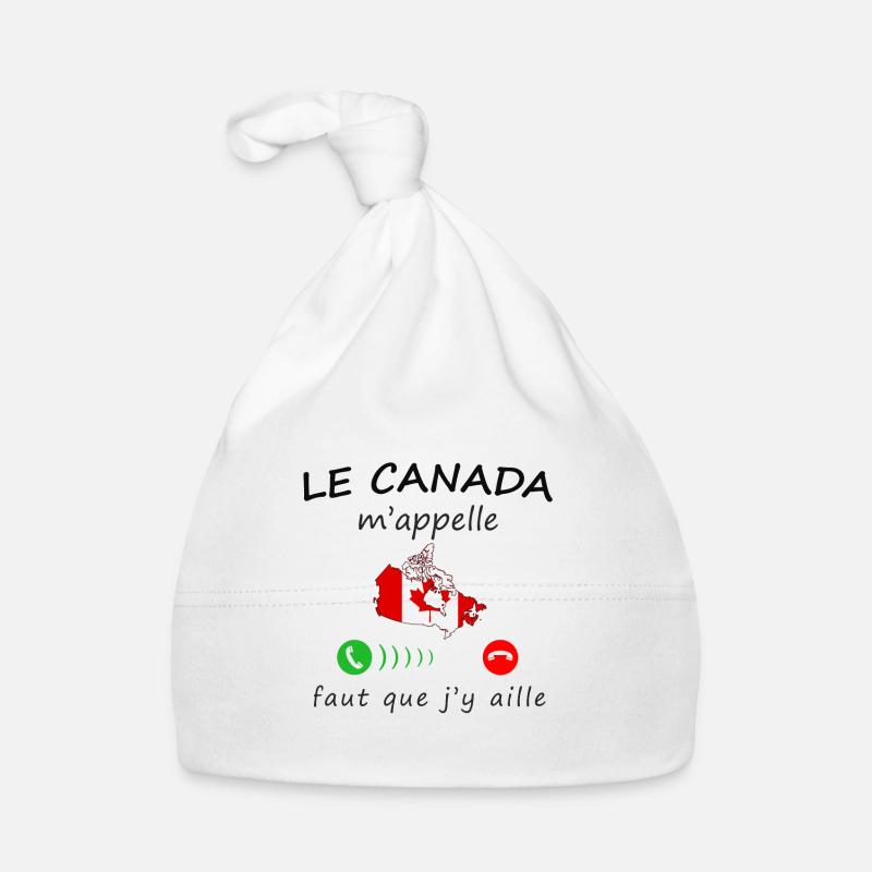 Le Canada m'appelle de la collection "appel" - Bonnet bio Bébé - blanc