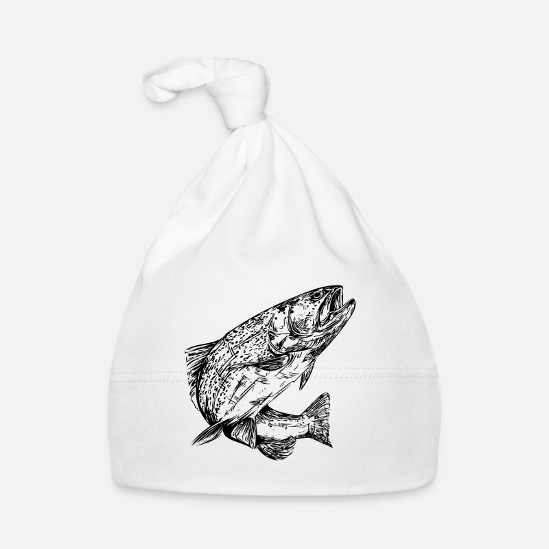 Truite arc-en-ciel vintage dans le saut Bonnet bio Bébé