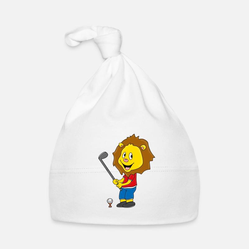 LÖWE - LION - GOLF - GOLFER - GOLFEN - SPORT Baby Bio-Mütze