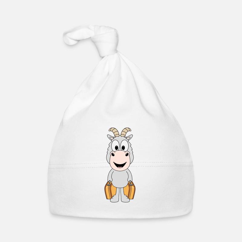 ZIEGE - KOFFER - REISE - URLAUB - FERIEN - TIER Baby Bio-Mütze