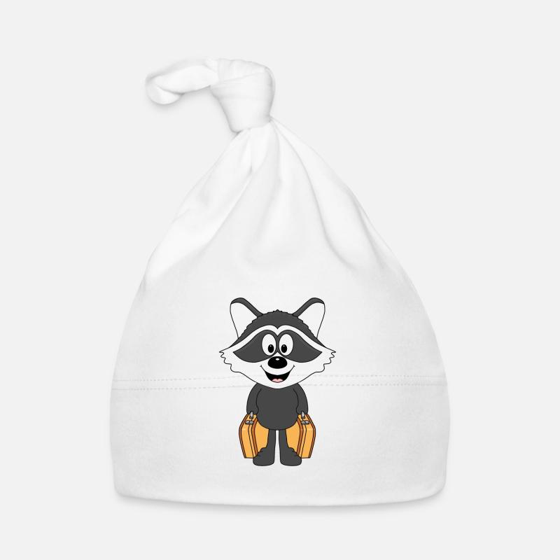WASCHBÄR - KOFFER - REISE - URLAUB - FERIEN - TIER Baby Bio-Mütze