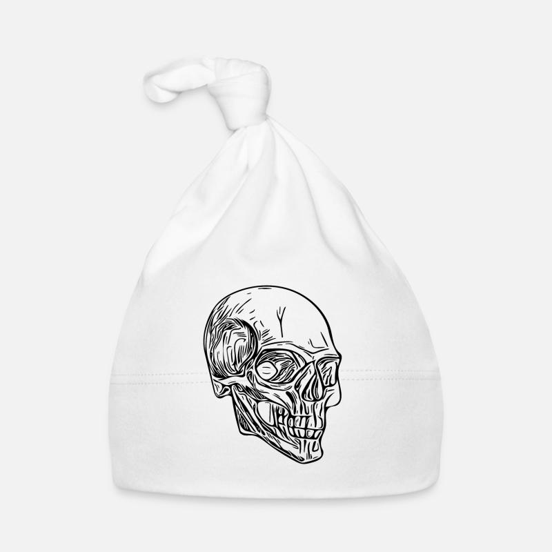 Skull Bone Halloween Skull Organic Baby Cap