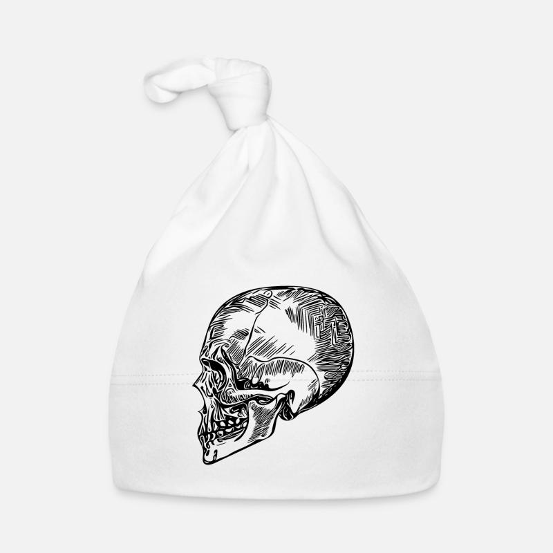 Skull Bone Halloween Skull Organic Baby Cap