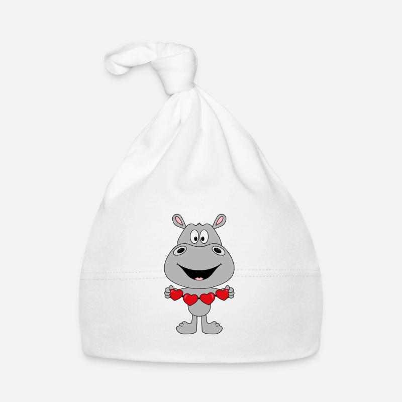 FLUSSPFERD - HIPPO - NILPFERD - LIEBE - LOVE Baby Bio-Mütze
