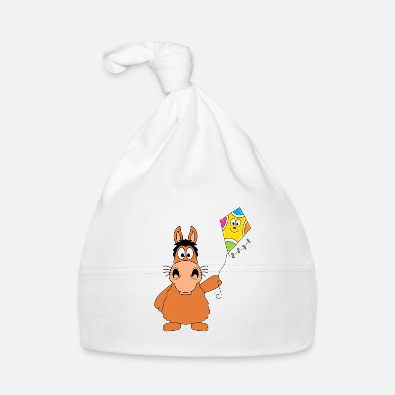 DRACHEN - PONY - PFERD - DRACHENSTEIGEN - KITE Baby Bio-Mütze