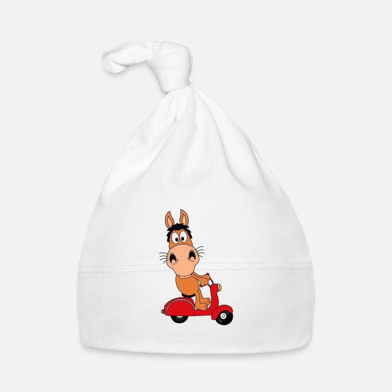 PFERD - PONY - ROLLER - TIER - TIERISCH Baby Bio-Mütze