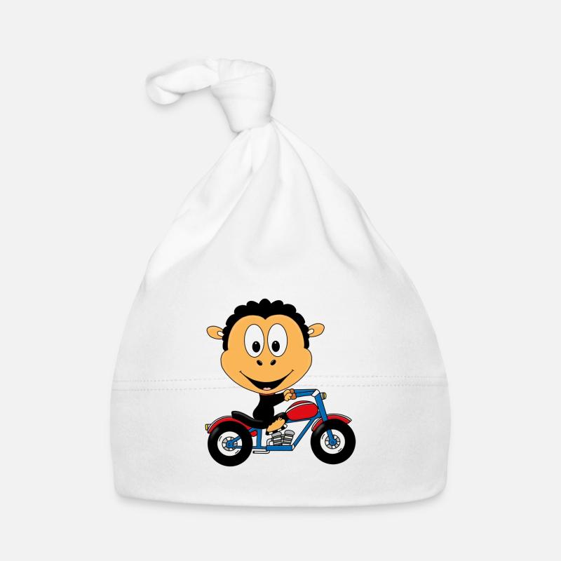 SCHAF - MOTORRAD - BIKER - TIERISCH - TIER Baby Bio-Mütze
