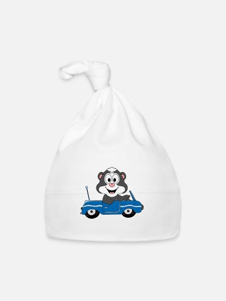 STINKTIER - AUTO - TIER - KIND - BABY - Baby Bio-Mütze - Weiß - Vorne