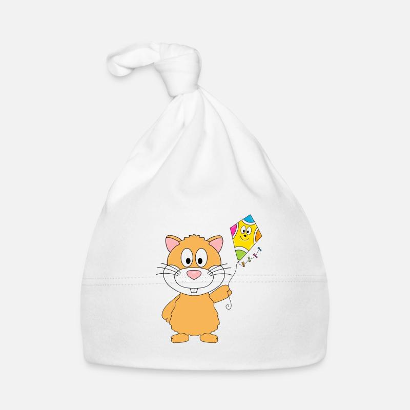 HAMSTER - DRACHE - KITE - DRACHENSTEIGEN - HERBST Baby Bio-Mütze