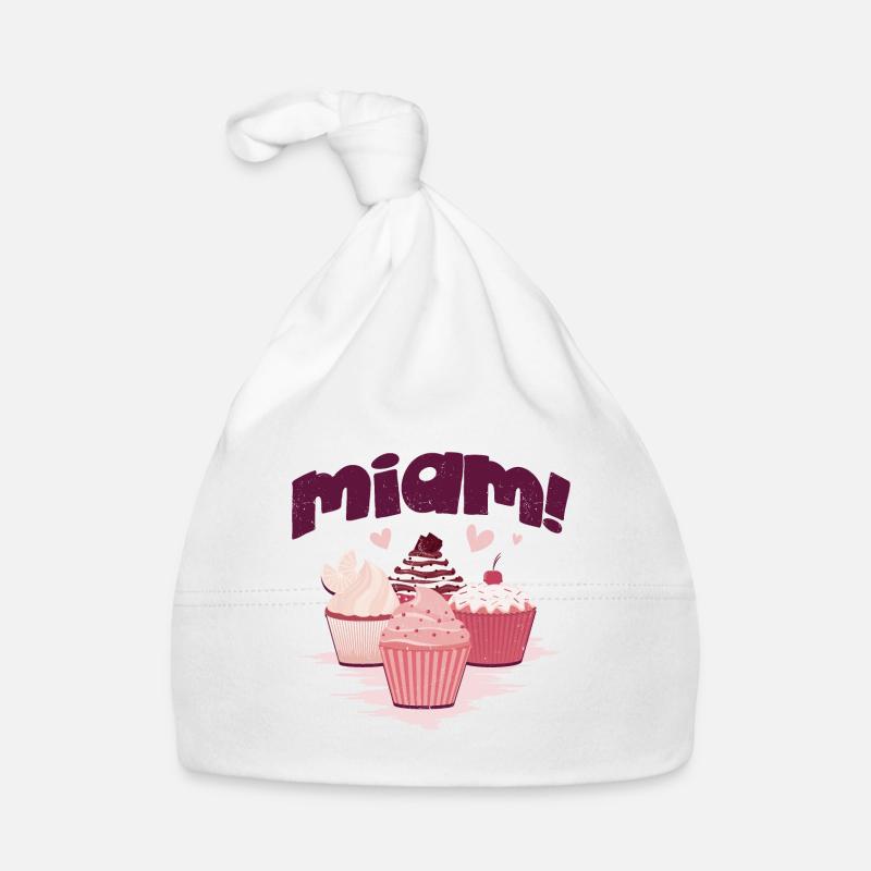 Miam des cupcakes ! - Bonnet bio Bébé - blanc