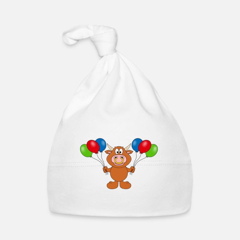 BULLE - STIER - KUH - LUFTBALLONS - TIER Baby Bio-Mütze