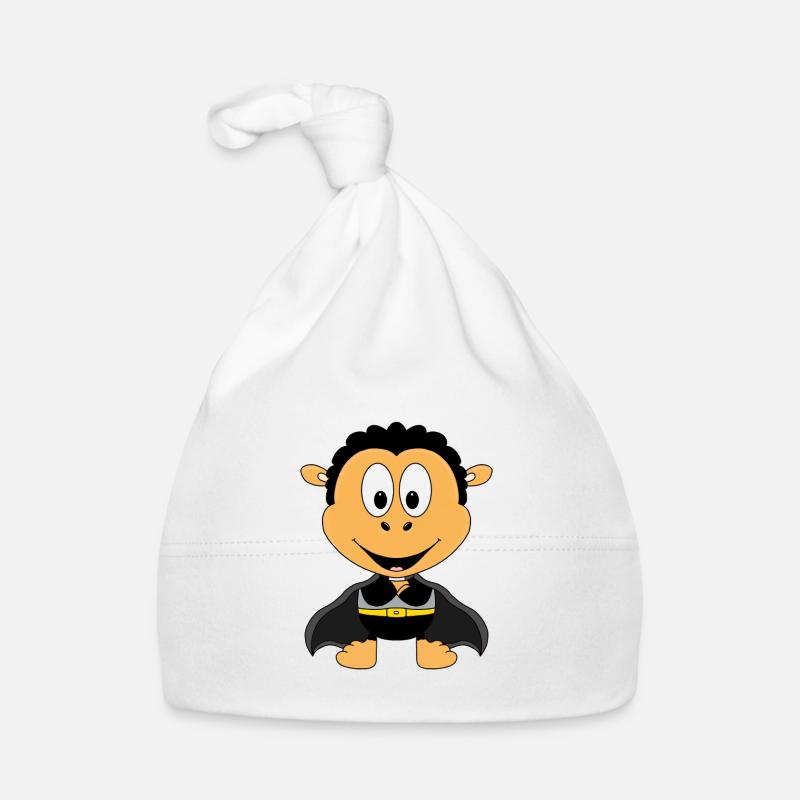 SCHWARZES SCHAF - SUPERHELD - HELD - TIER Baby Bio-Mütze