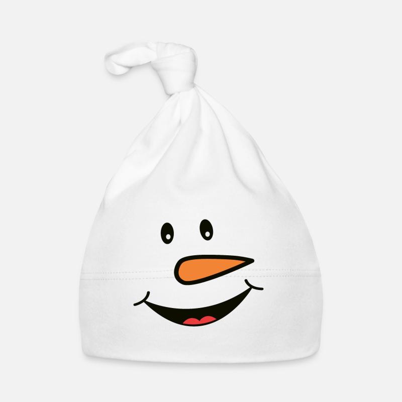 Drolliges Schneemann Gesicht Baby Bio-Mütze