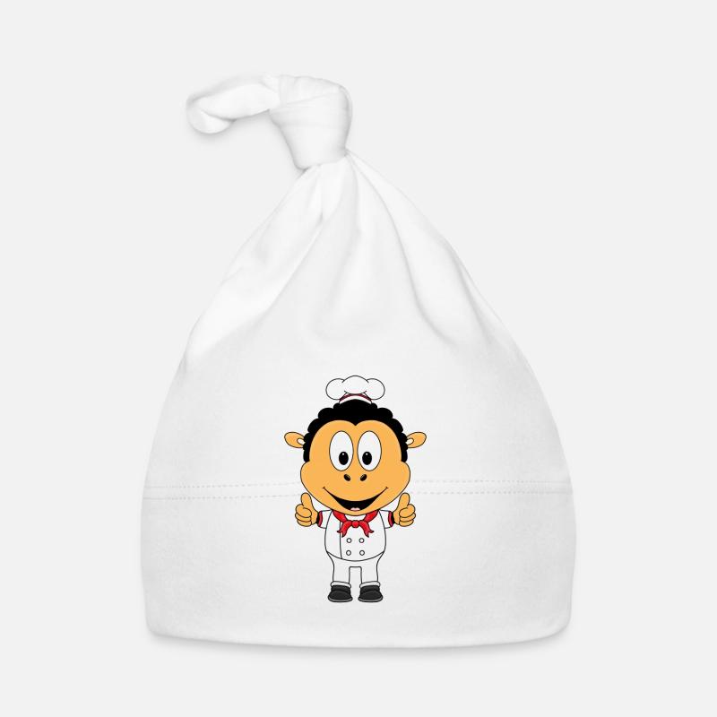 SCHWARZES SCHAF - KOCH - BÄCKER - BERUF Baby Bio-Mütze