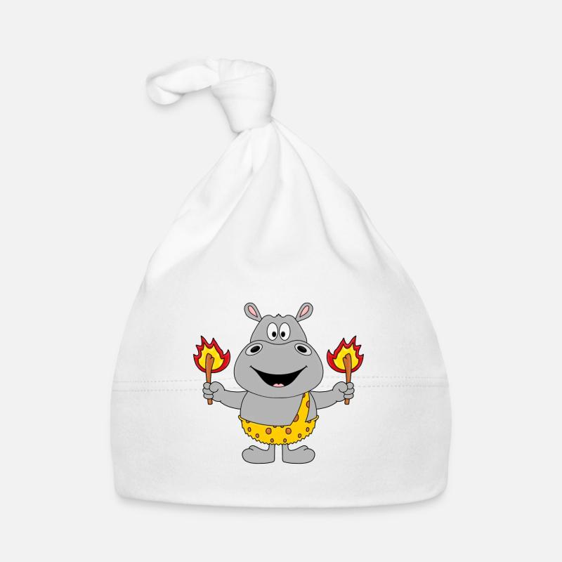 NILPFERD - FEUER - STEINZEIT - TIER - TIERISCH Baby Bio-Mütze