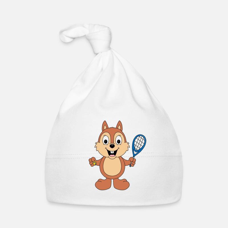 TENNIS - EICHHÖRNCHEN - SPORT - TIER - TIERISCH Baby Bio-Mütze