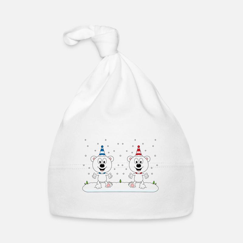 EISBÄREN - SCHNEE - WINTER - EISBÄR - LIEBE - LOVE Baby Bio-Mütze