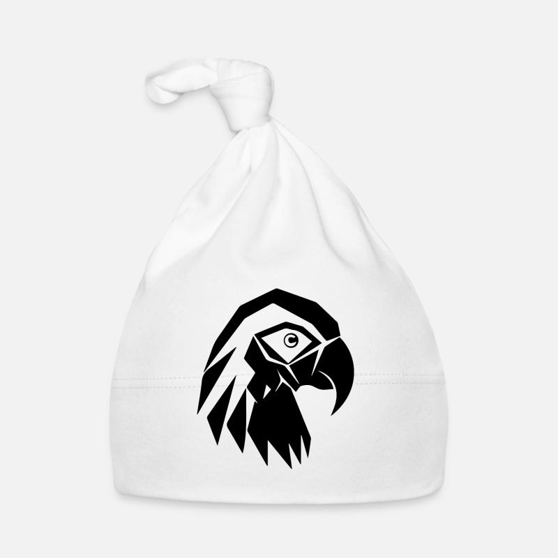 Perroquet Polygone Portrait Dessin d’oiseau Bonnet bio Bébé
