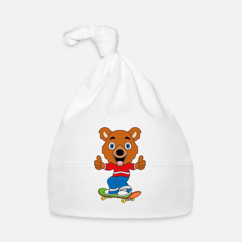 SKATEBOARD - TEDDYBÄR - BÄR - TEDDY - KIND - BABY Baby Bio-Mütze