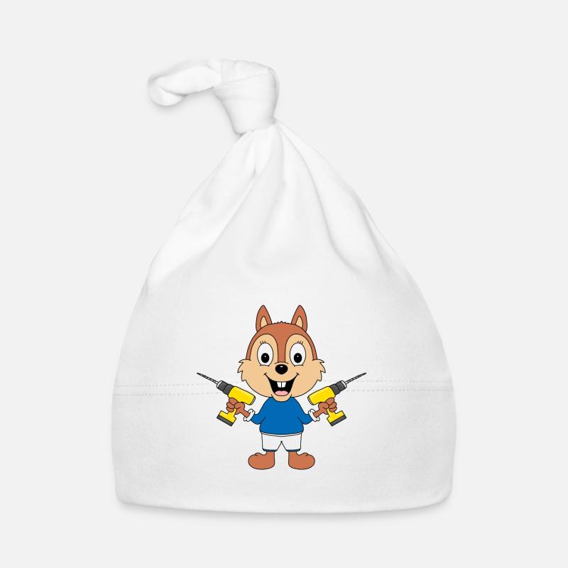 BOHRER - EICHHÖRNCHEN - HANDWERKER Baby Bio-Mütze