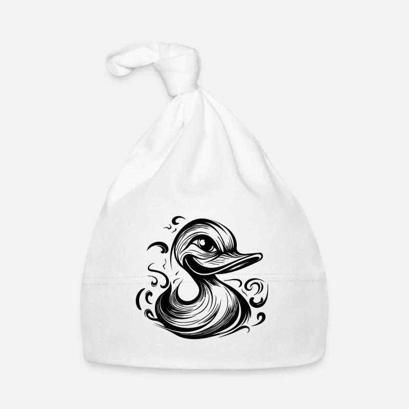 Funny grinning duck with huge beak Organic Baby Cap
