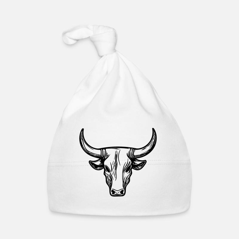 Stier Grill Logo Taurus Mythologie Style Baby Bio-Mütze