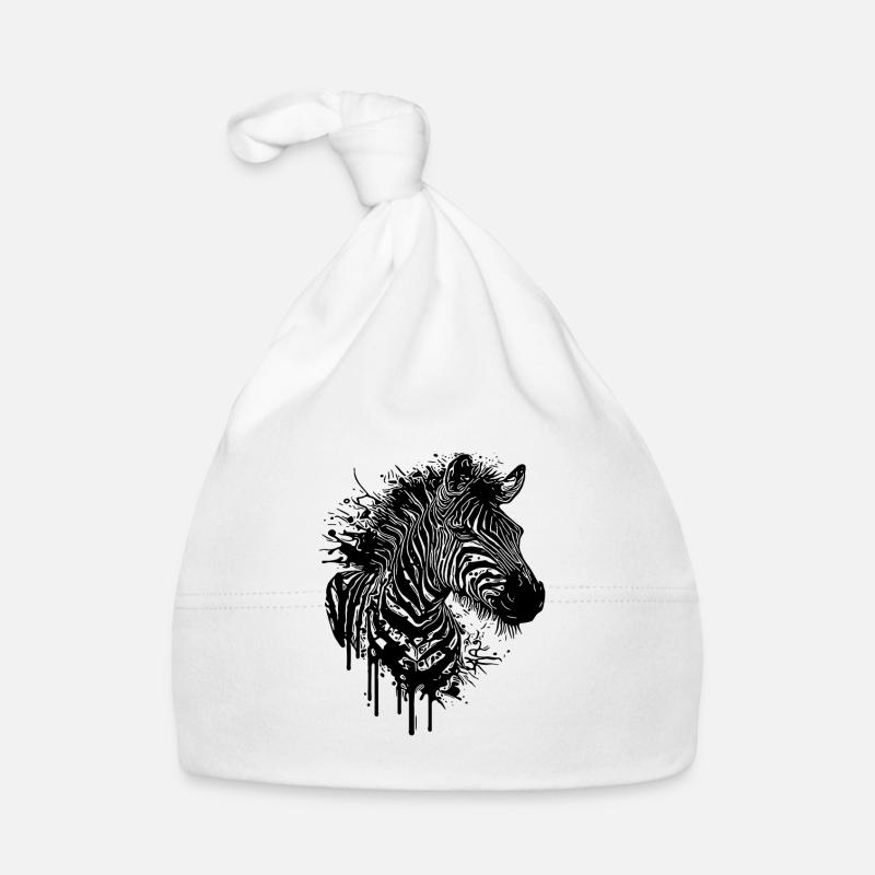 Style de tatouage Wild Zebra Splash Bonnet bio Bébé