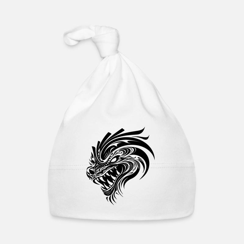 Roaring Chinese dragon in tattoo style Organic Baby Cap