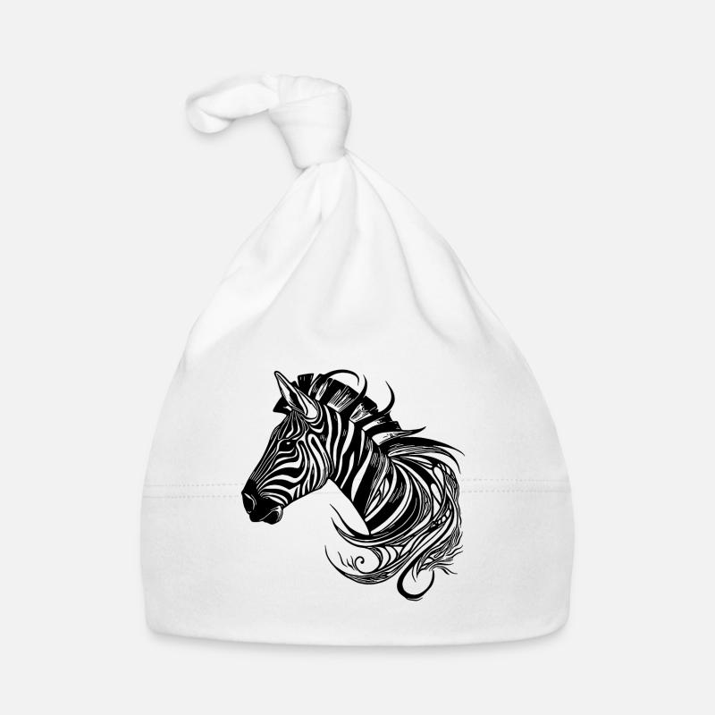 Wild Zebra Tattoo Style Lines Organic Baby Cap