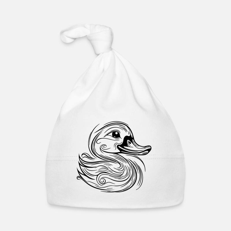 Lignes de tatouage vintage canard avec gros bec Bonnet bio Bébé