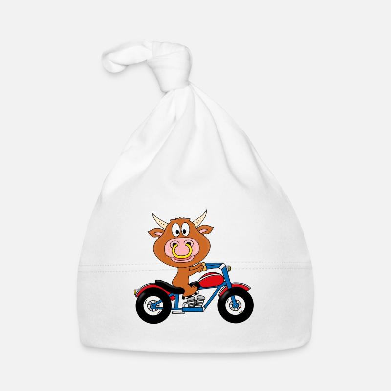 BULLE - STIER - KUH - RIND - MOTORRAD - BIKER Baby Bio-Mütze