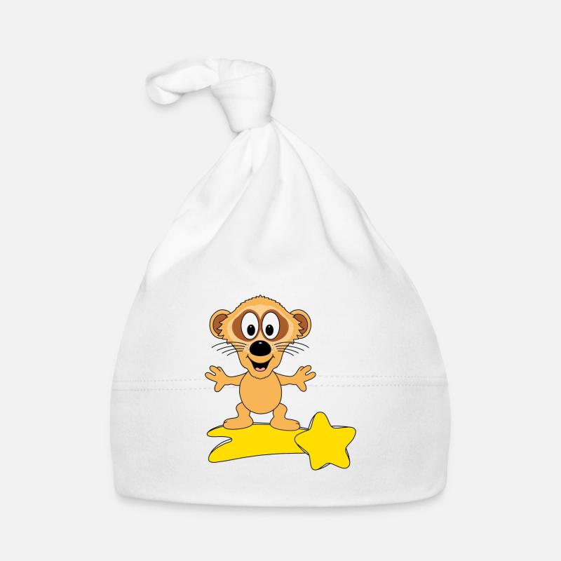 ERDMÄNNCHEN - STERNSCHNUPPE - SURFER - TIER - Baby Bio-Mütze - Weiß