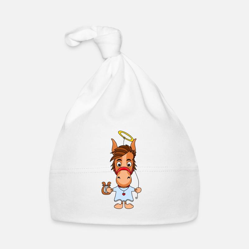 PFERD - PONY - ENGEL - Baby Bio-Mütze - Weiß