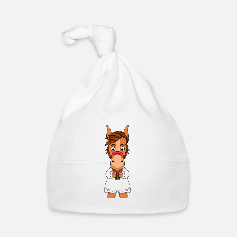 PONY - PFERD - BRAUT Baby Bio-Mütze